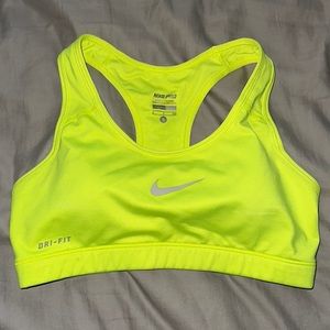 Nike Neon Yellow Dri-FIT Sports Bra